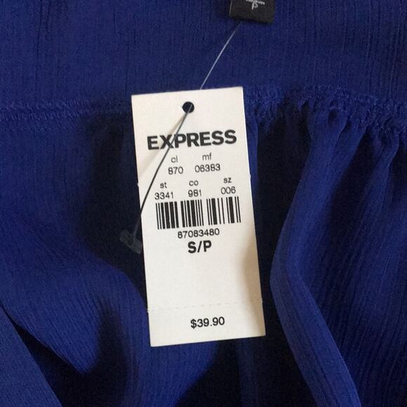Express NWT NEW Criss Cross Strap Sleeveless Blouse Royal Blue Size S/P - Picture 8 of 8